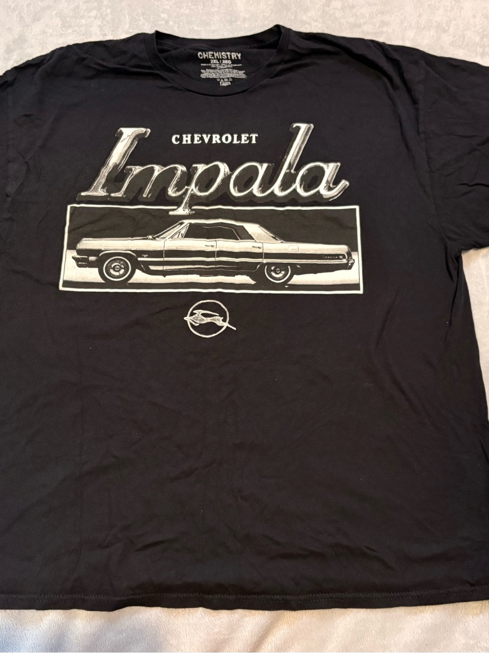 Chemistry Black Tee with White Chevrolet Impala Graphic
